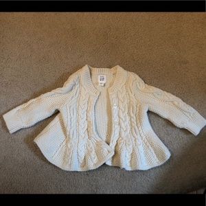 Cream Cable Knit Cardigan Sweater